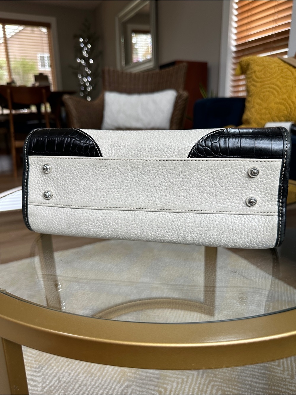 Vintage Brighton cream pebble leather shoulder satchel bag - Picture 4 of 13